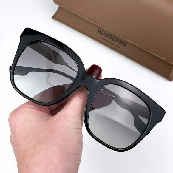 Burberry BE4328 EVELYN 300111 Sunglasses Black Gray Gradient Butterfly Woman